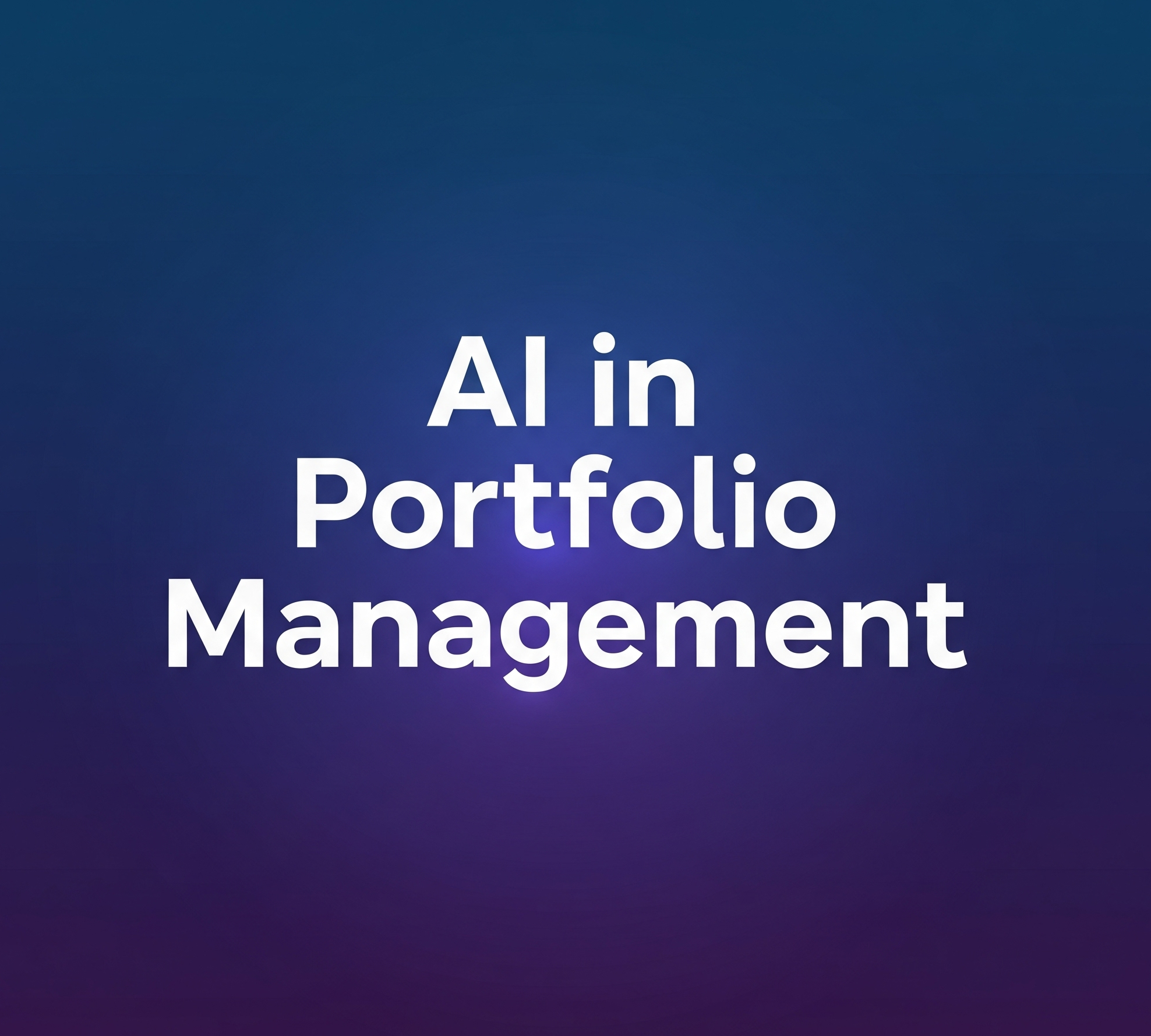 AI in Portfolio management